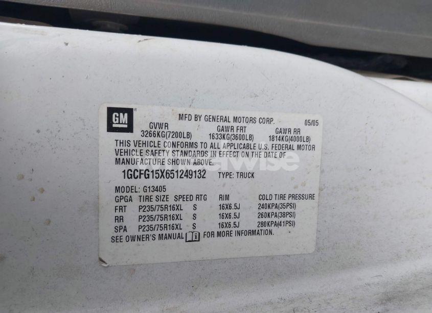 Photo 9 of 2005 Chevrolet Express (VIN 1GCFG15X651249132)