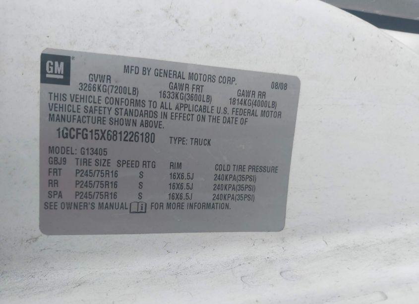 Photo 9 of 2008 Chevrolet Express WORK VAN (VIN 1GCFG15X681226180)