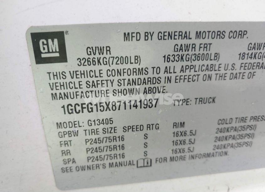 Photo 9 of 2007 Chevrolet Express WORK VAN (VIN 1GCFG15X871141937)