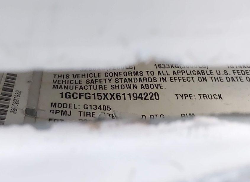 Photo 9 of 2006 Chevrolet Express WORK VAN (VIN 1GCFG15XX61194220)