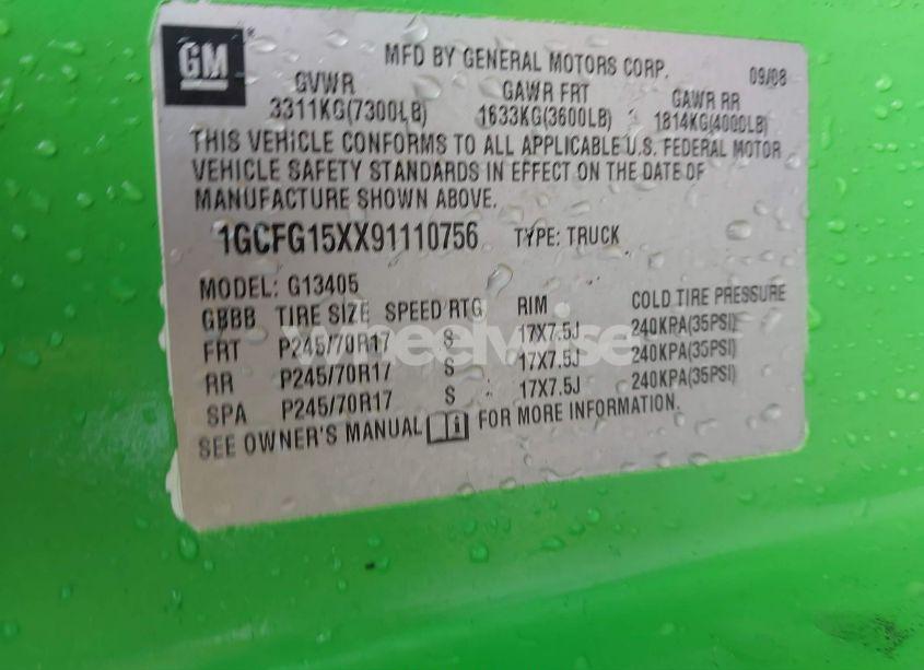 Photo 9 of 2009 Chevrolet Express 1500 WORK VAN (VIN 1GCFG15XX91110756)