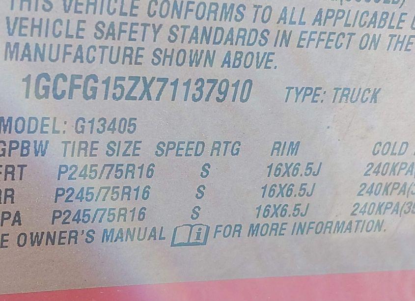 Photo 9 of 2007 Chevrolet Express WORK VAN (VIN 1GCFG15ZX71137910)