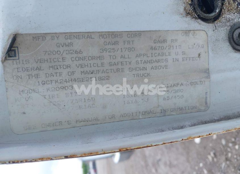Photo 9 of 1995 Chevrolet Gmt-400 K2500 (VIN 1GCFK24H4SE251822)