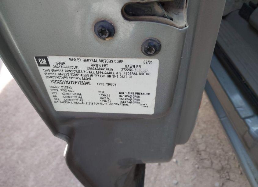 Photo 9 of 2002 Chevrolet Silverado 1500HD LS (VIN 1GCGC13U72F126348)