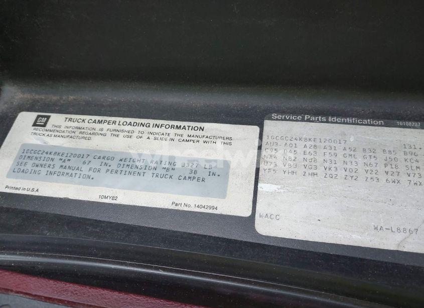 Photo 9 of 1989 Chevrolet Gmt-400 C2500 (VIN 1GCGC24K8KE120017)