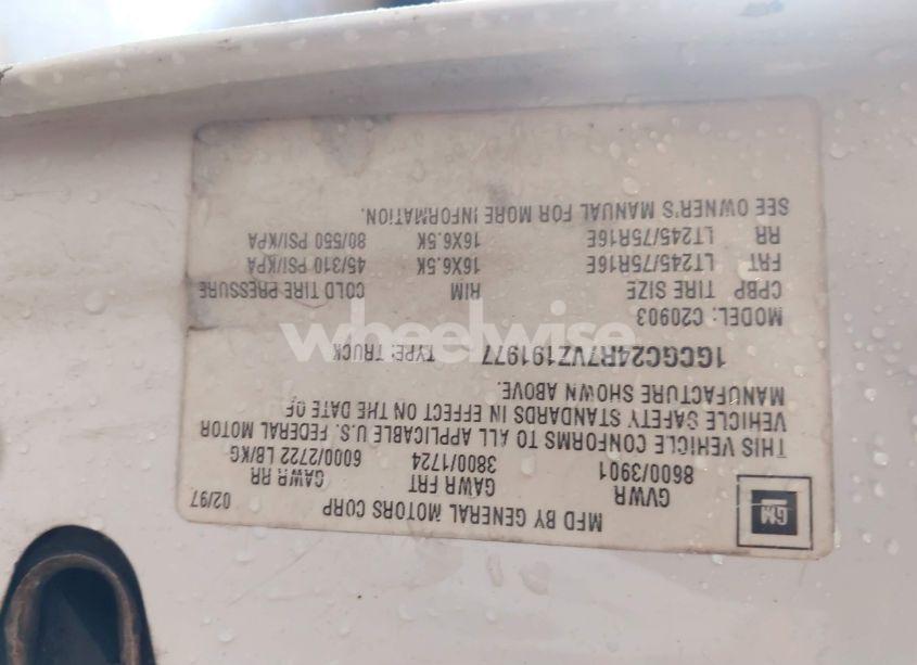 Photo 9 of 1997 Chevrolet C2500 HD FLEETSIDE (VIN 1GCGC24R7VZ191977)