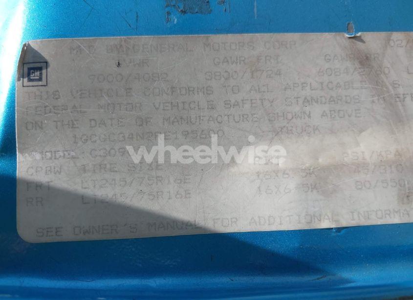 Photo 9 of 1994 Chevrolet Gmt-400 C3500 (VIN 1GCGC34N2RE195600)