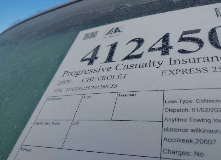 Photo 9 of 2009 Chevrolet Express 2500 WORK VAN (VIN 1GCGG25C491168255)