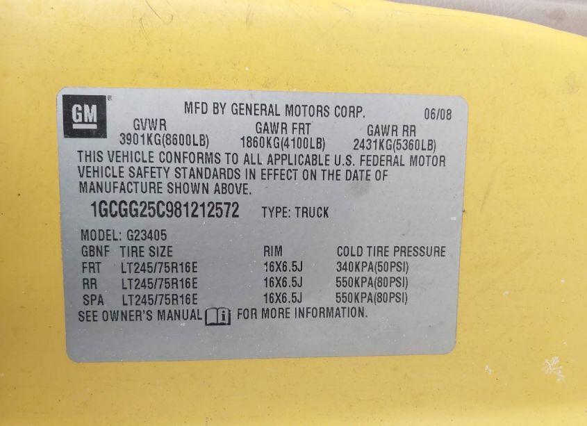 Photo 9 of 2008 Chevrolet Express WORK VAN (VIN 1GCGG25C981212572)