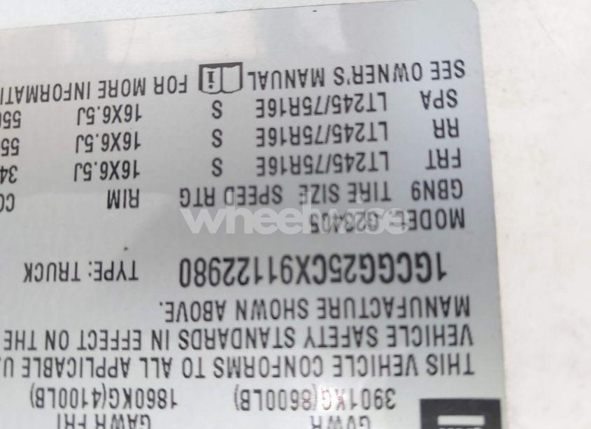 Photo 9 of 2009 Chevrolet Express 2500 WORK VAN (VIN 1GCGG25CX91122980)