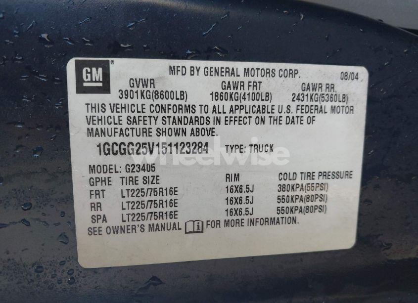 Photo 9 of 2005 Chevrolet Express (VIN 1GCGG25V151123284)