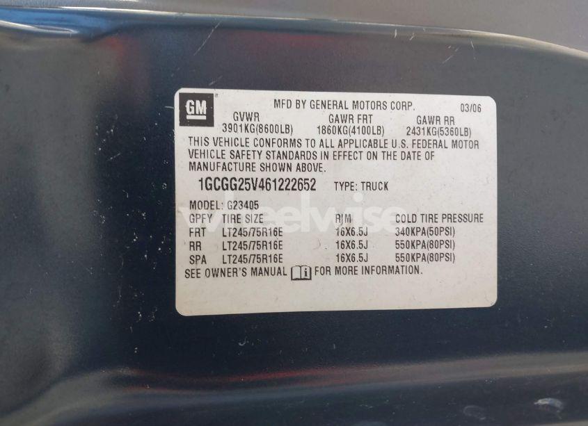 Photo 9 of 2006 Chevrolet Express WORK VAN (VIN 1GCGG25V461222652)