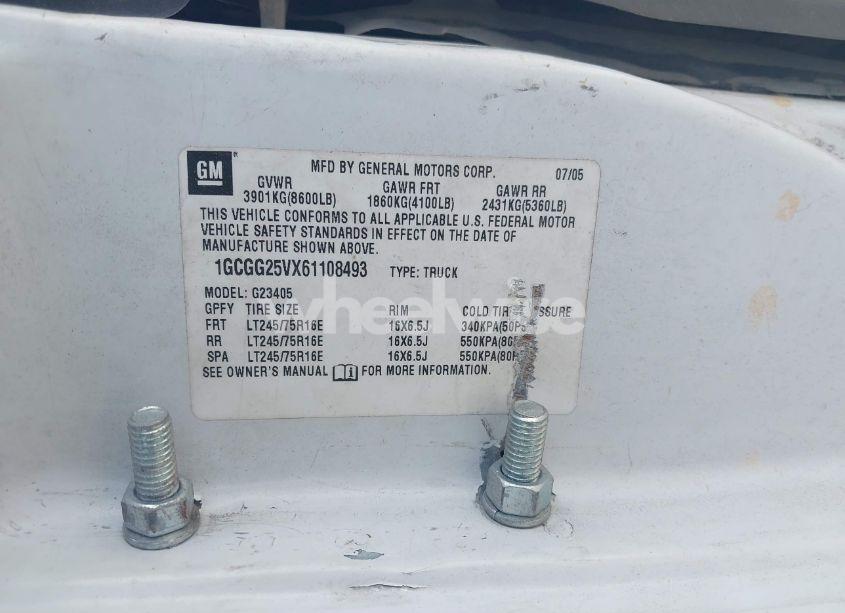 Photo 9 of 2006 Chevrolet Express WORK VAN (VIN 1GCGG25VX61108493)