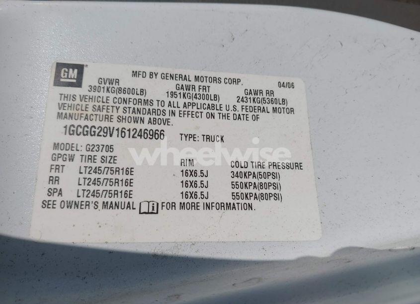 Photo 9 of 2006 Chevrolet Express WORK VAN (VIN 1GCGG29V161246966)