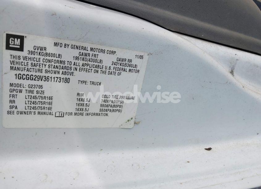 Photo 9 of 2006 Chevrolet Express WORK VAN (VIN 1GCGG29V361173180)