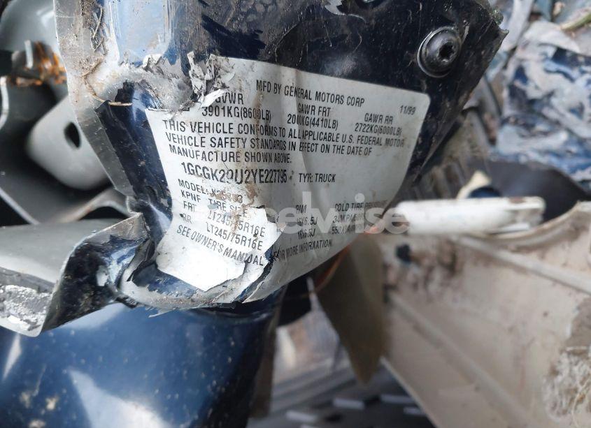 Photo 9 of 2000 Chevrolet Silverado 2500 LS (VIN 1GCGK29U2YE227795)