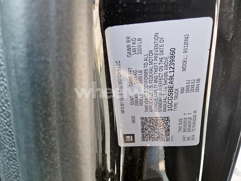 Photo 3 of 2020 CHEVROLET COLORADO N/A (VIN 1GCGSBEA9L1239860)