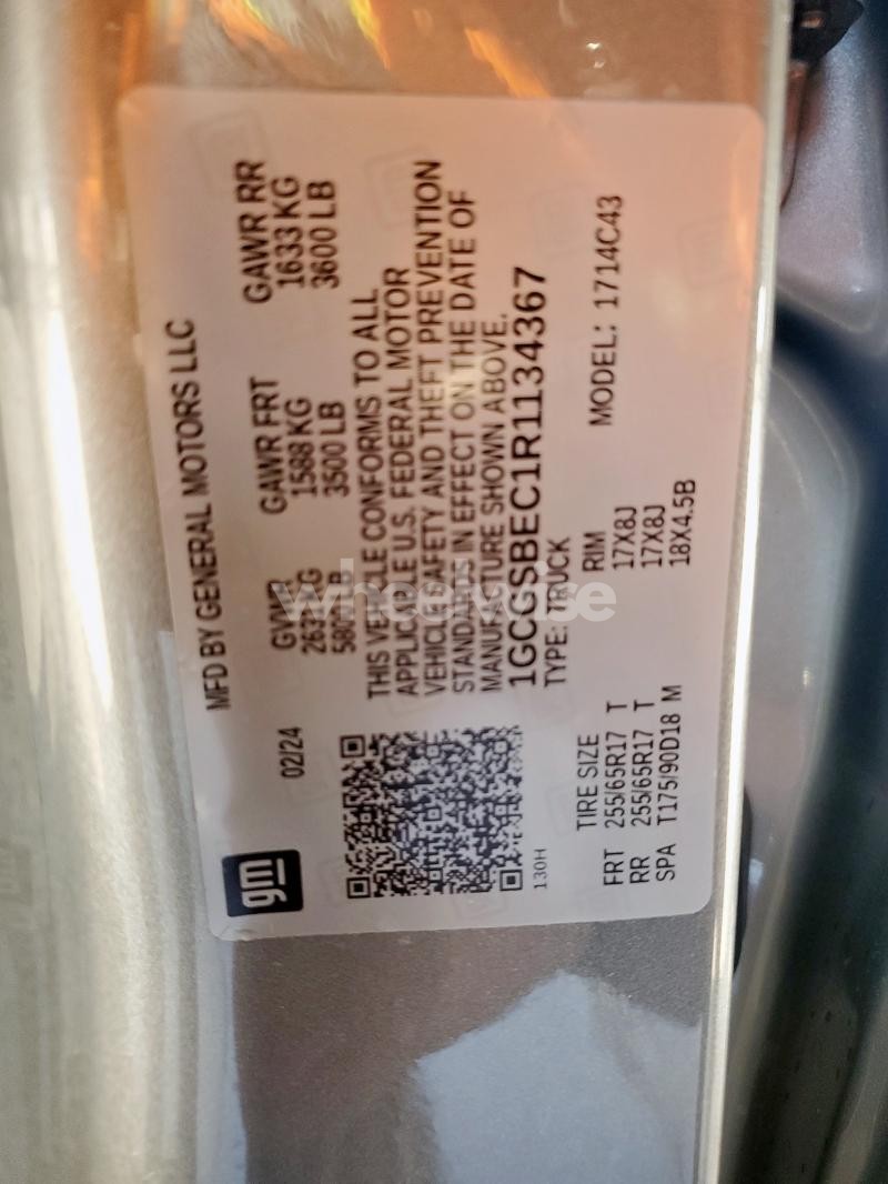 Photo 11 of 2024 CHEVROLET COLORADO (VIN 1GCGSBEC1R1134367)