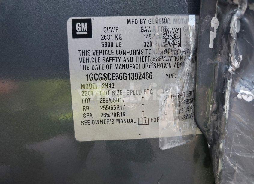 Photo 9 of 2016 Chevrolet Colorado LT (VIN 1GCGSCE36G1392466)