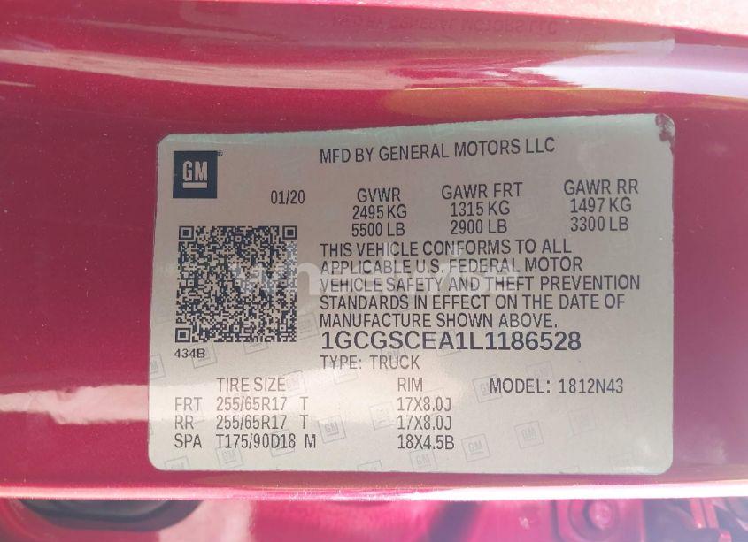 Photo 9 of 2020 Chevrolet Colorado 2WD SHORT BOX LT (VIN 1GCGSCEA1L1186528)