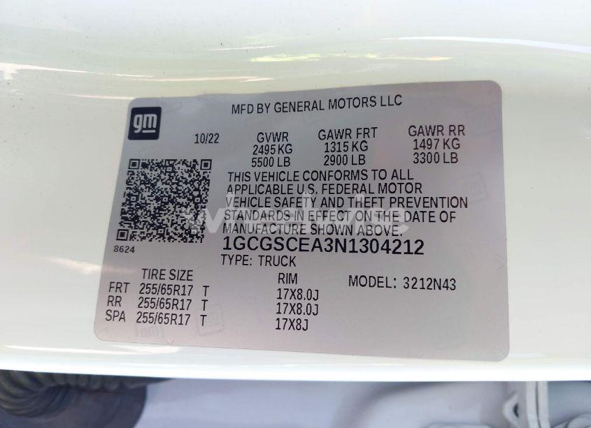 Photo 9 of 2022 Chevrolet Colorado 2WD SHORT BOX LT (VIN 1GCGSCEA3N1304212)