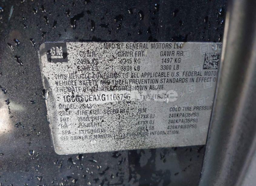 Photo 9 of 2016 Chevrolet Colorado LT (VIN 1GCGSCEAXG1103796)