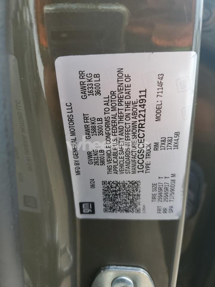 Photo 12 of 2024 CHEVROLET COLORADO LT (VIN 1GCGSCEC7R1214911)