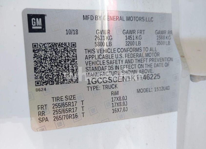 Photo 9 of 2019 Chevrolet Colorado LT (VIN 1GCGSCEN1K1146225)