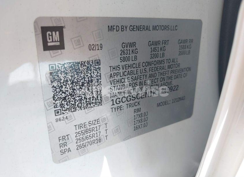 Photo 9 of 2019 Chevrolet Colorado LT (VIN 1GCGSCEN1K1249922)