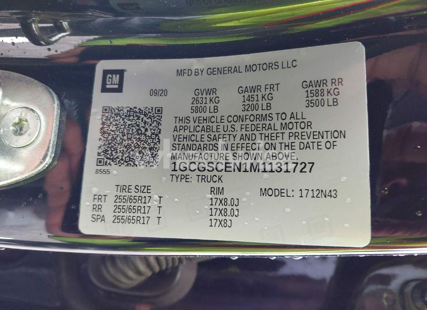 Photo 9 of 2021 Chevrolet Colorado 2WD SHORT BOX LT (VIN 1GCGSCEN1M1131727)