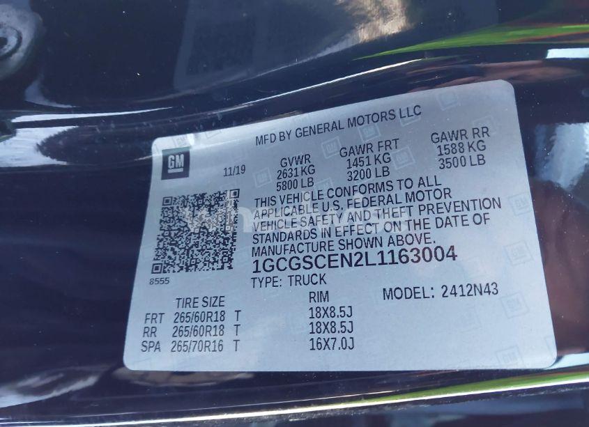 Photo 9 of 2020 Chevrolet Colorado 2WD SHORT BOX LT (VIN 1GCGSCEN2L1163004)