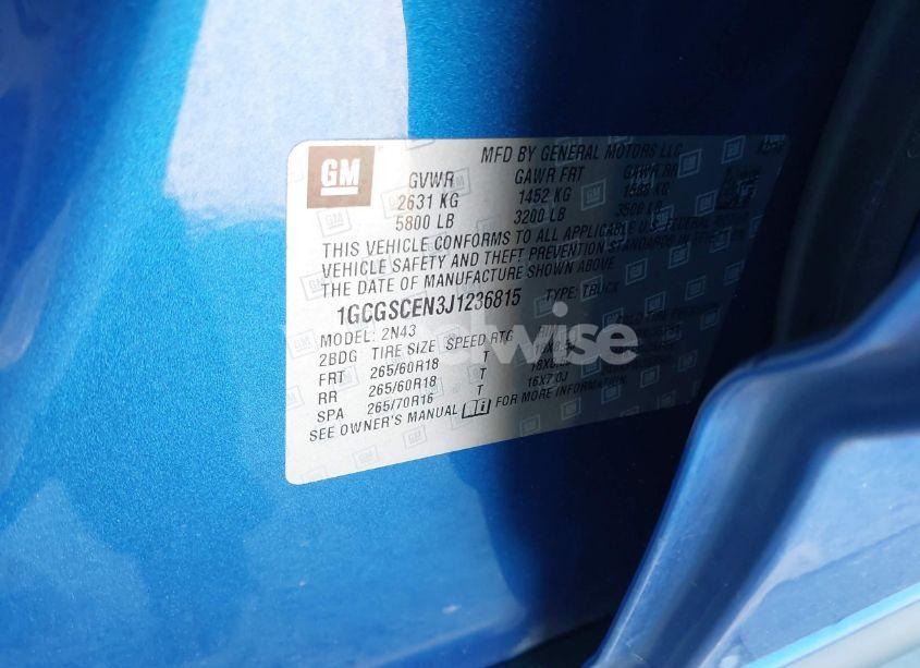 Photo 9 of 2018 Chevrolet Colorado LT (VIN 1GCGSCEN3J1236815)