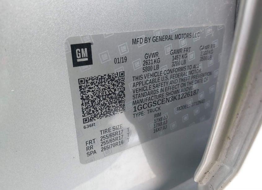 Photo 9 of 2019 Chevrolet Colorado LT (VIN 1GCGSCEN3K1226187)