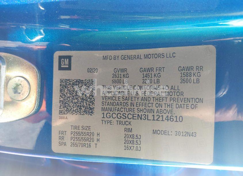 Photo 9 of 2020 Chevrolet Colorado 2WD SHORT BOX LT (VIN 1GCGSCEN3L1214610)