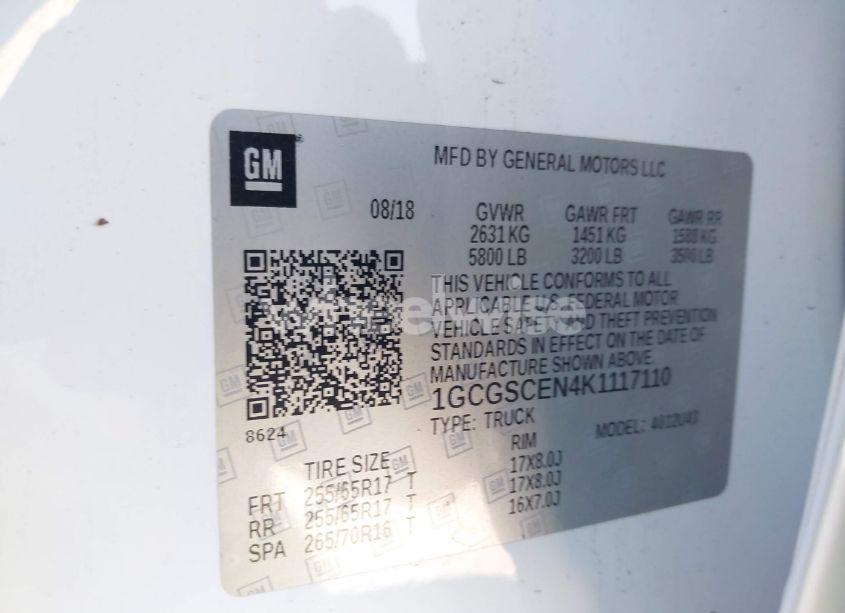 Photo 9 of 2019 Chevrolet Colorado LT (VIN 1GCGSCEN4K1117110)