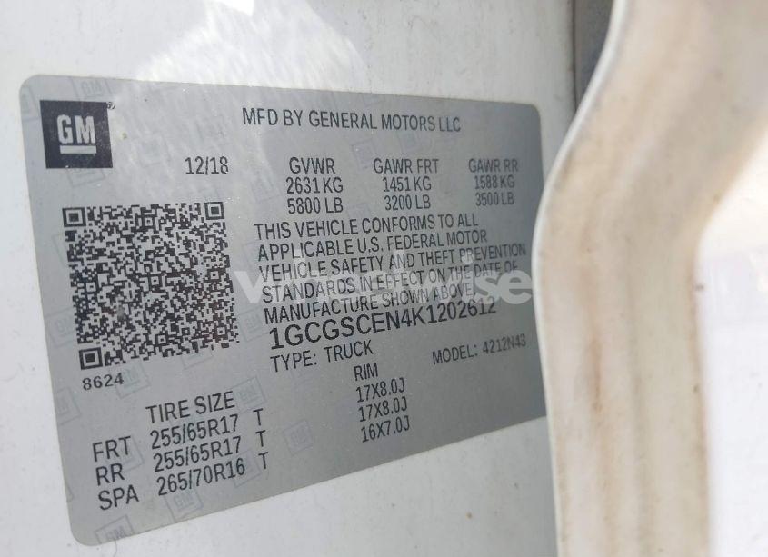 Photo 9 of 2019 Chevrolet Colorado LT (VIN 1GCGSCEN4K1202612)