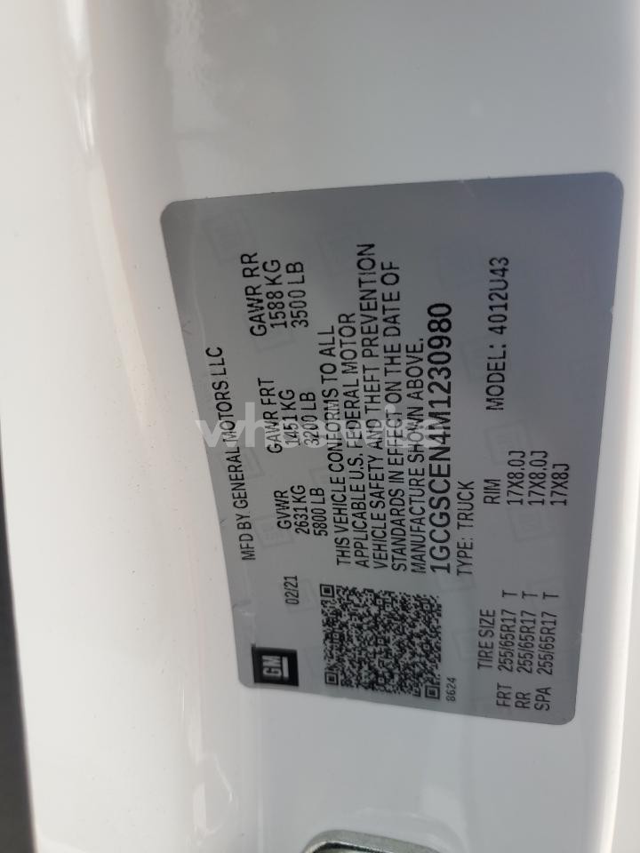 Photo 13 of 2021 CHEVROLET COLORADO LT (VIN 1GCGSCEN4M1230980)