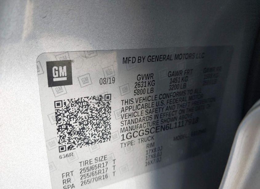 Photo 9 of 2020 Chevrolet Colorado 2WD SHORT BOX LT (VIN 1GCGSCEN6L1117918)