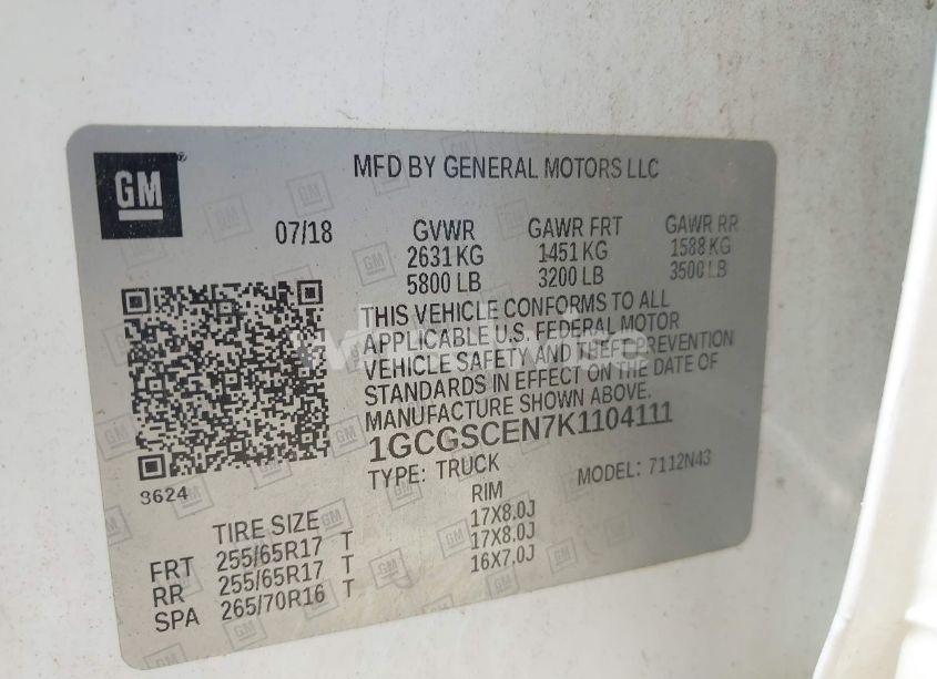 Photo 9 of 2019 Chevrolet Colorado LT (VIN 1GCGSCEN7K1104111)