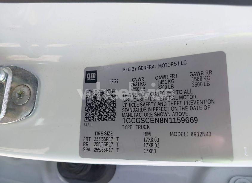 Photo 9 of 2022 Chevrolet Colorado 2WD SHORT BOX LT (VIN 1GCGSCEN8N1159669)