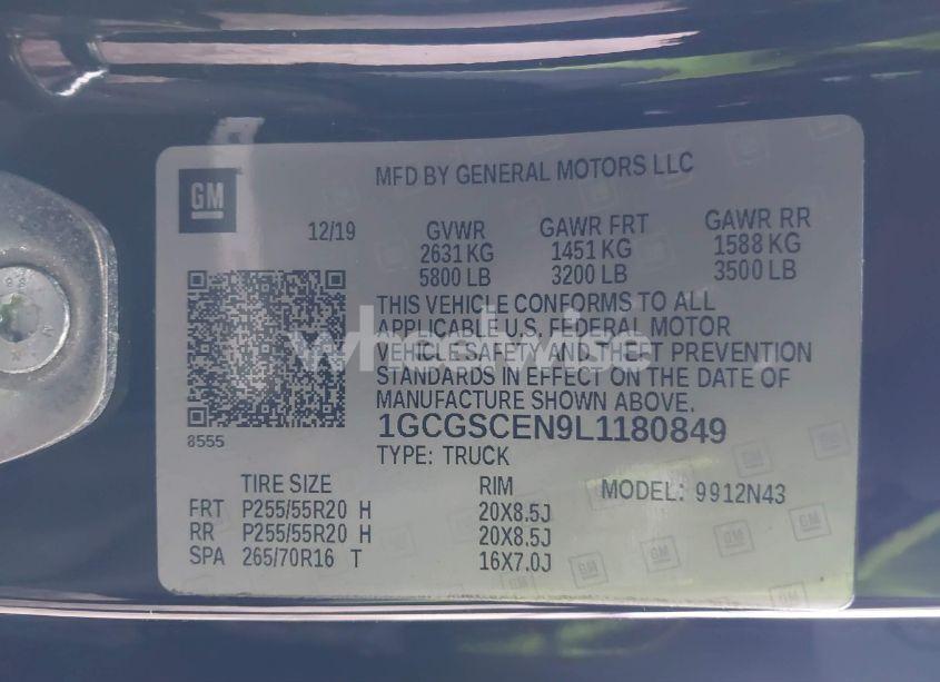 Photo 9 of 2020 Chevrolet Colorado 2WD SHORT BOX LT (VIN 1GCGSCEN9L1180849)