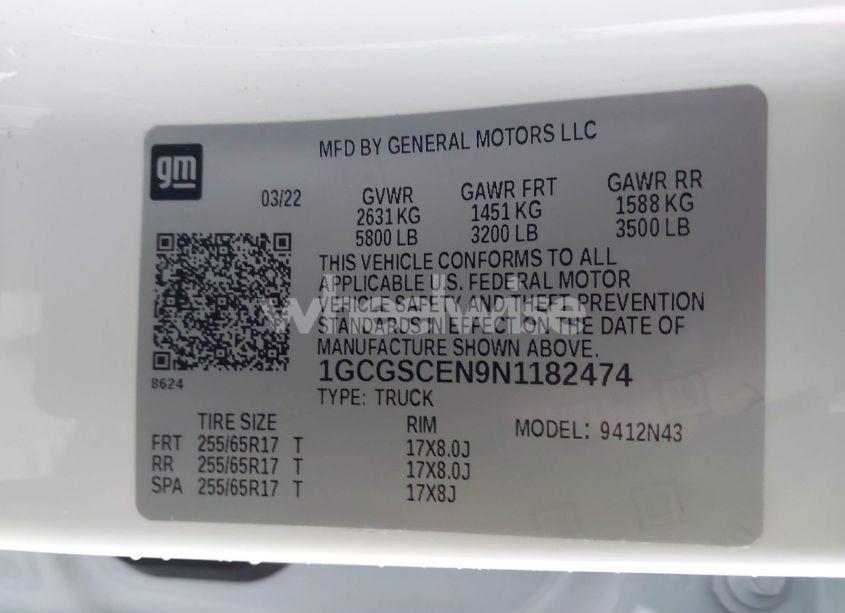 Photo 9 of 2022 Chevrolet Colorado 2WD SHORT BOX LT (VIN 1GCGSCEN9N1182474)