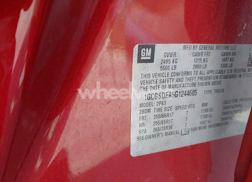 Photo 9 of 2016 Chevrolet Colorado Z71 (VIN 1GCGSDEA5G1244605)