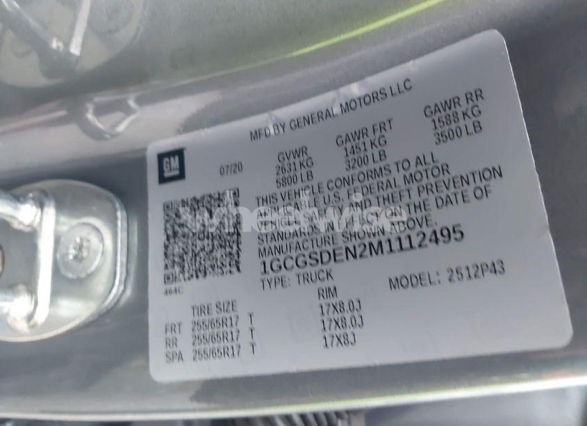 Photo 9 of 2021 Chevrolet Colorado 2WD SHORT BOX Z71 (VIN 1GCGSDEN2M1112495)