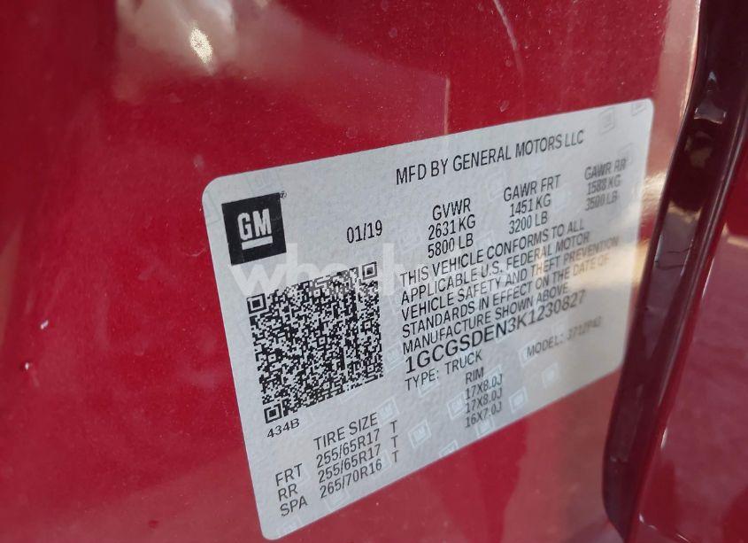 Photo 9 of 2019 Chevrolet Colorado Z71 (VIN 1GCGSDEN3K1230827)