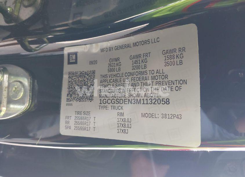 Photo 9 of 2021 Chevrolet Colorado 2WD SHORT BOX Z71 (VIN 1GCGSDEN3M1132058)