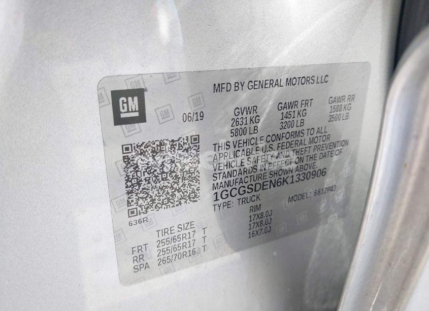 Photo 9 of 2019 Chevrolet Colorado Z71 (VIN 1GCGSDEN6K1330906)