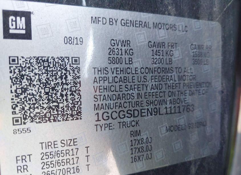 Photo 9 of 2020 Chevrolet Colorado 2WD SHORT BOX Z71 (VIN 1GCGSDEN9L1111763)