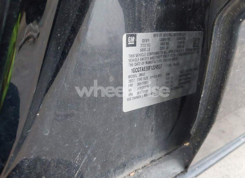 Photo 9 of 2015 Chevrolet Colorado WT (VIN 1GCGTAE38F1224537)