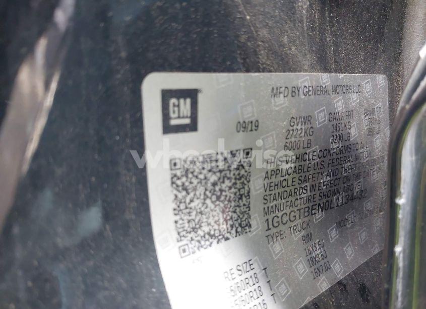 Photo 9 of 2020 Chevrolet Colorado 4WD SHORT BOX WT (VIN 1GCGTBEN0L1134432)